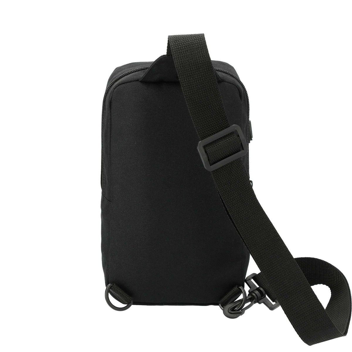 Hydration Sling Bag with Front Bottle Pocket Full Color - Black - Back