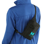 Hydration Sling Bag with Front Bottle Pocket Full Color - Black - Right Angle