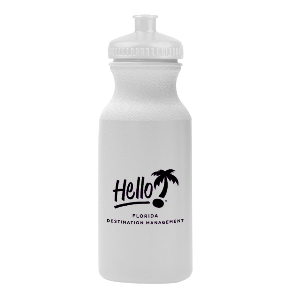 Hydration Water Bottle, 20 oz - White Lid - Silk Screen