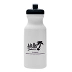 Hydration Water Bottle, 20 oz - White with Black - Silk Screen
