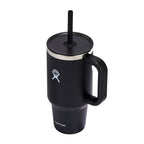 Hydro Flask All Around Travel Tumbler with Straw, 32 oz - Black - Left Angle