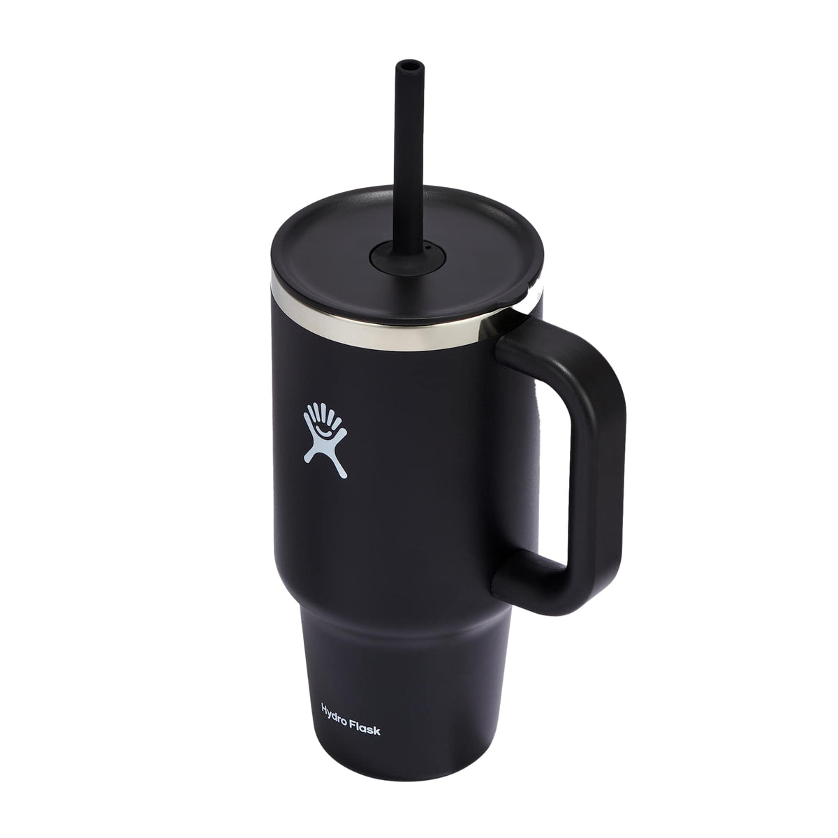 Hydro Flask All Around Travel Tumbler with Straw, 32 oz - Black - Left Angle