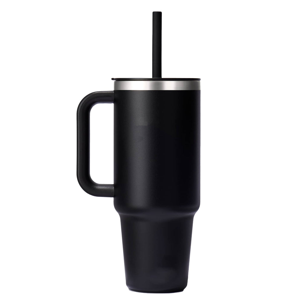 Hydro Flask All Around Travel Tumbler with Straw, 40 oz - Black - Back 4