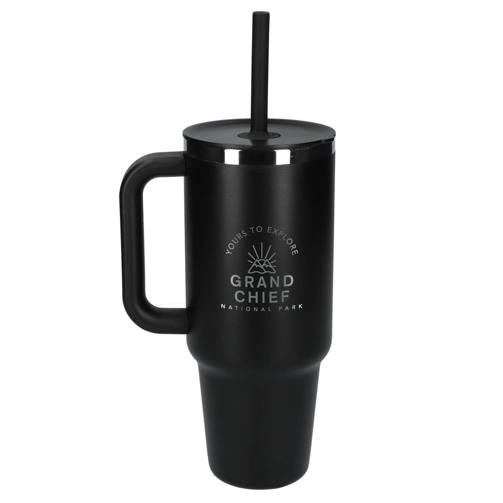 Hydro Flask All Around Travel Tumbler with Straw, 40 oz - Black - Front 2