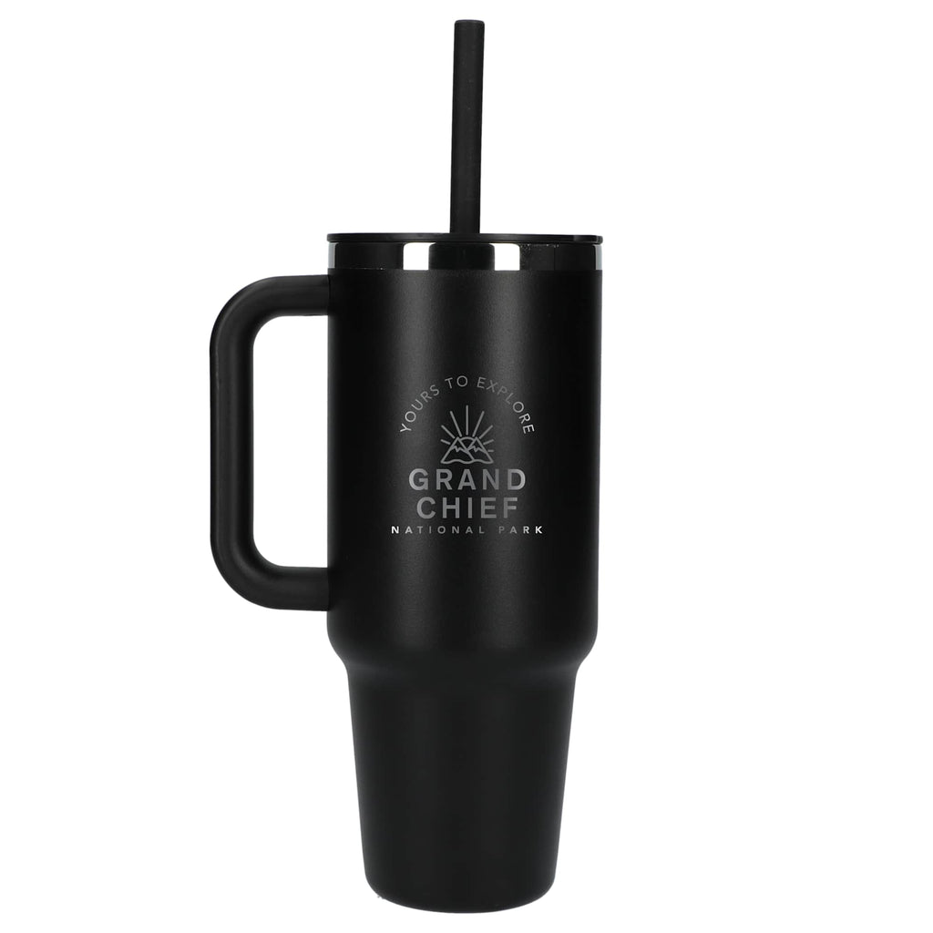 Hydro Flask All Around Travel Tumbler with Straw, 40 oz - Black - Front