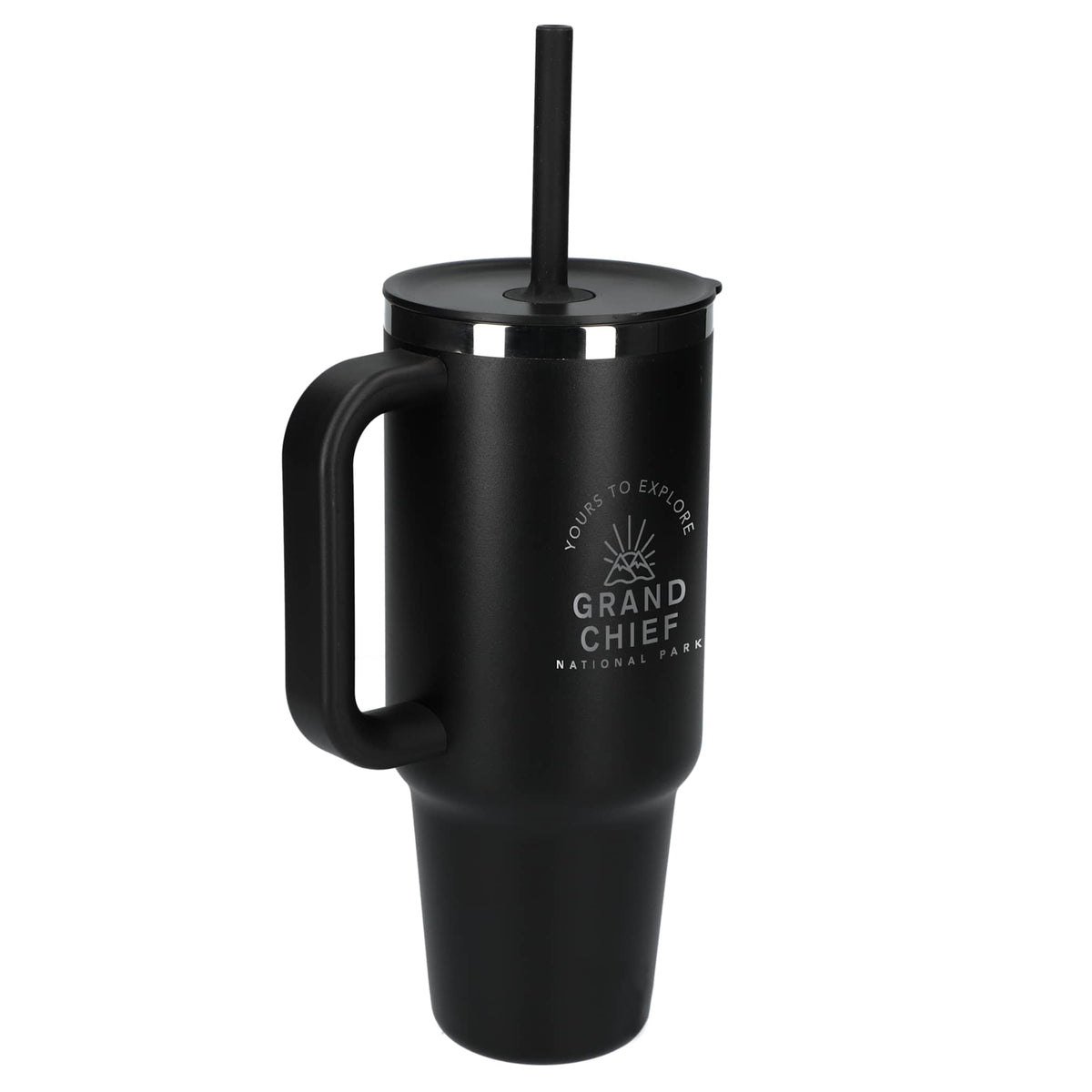 Hydro Flask All Around Travel Tumbler with Straw, 40 oz - Black - Left Angle