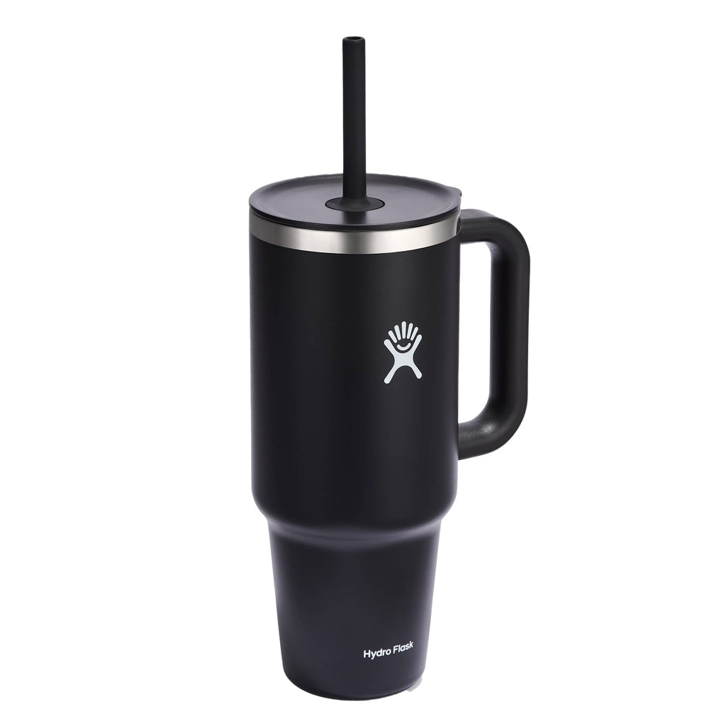 Hydro Flask All Around Travel Tumbler with Straw, 40 oz - Black - Right Angle
