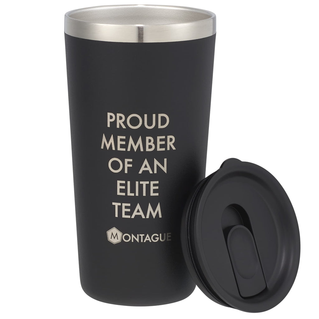 Hydro Flask All Around Tumbler with Press-In Lid, 20 oz Laser Engraving - Black - Front 2