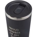 Hydro Flask All Around Tumbler with Press-In Lid, 20 oz Laser Engraving - Black - Left Angle