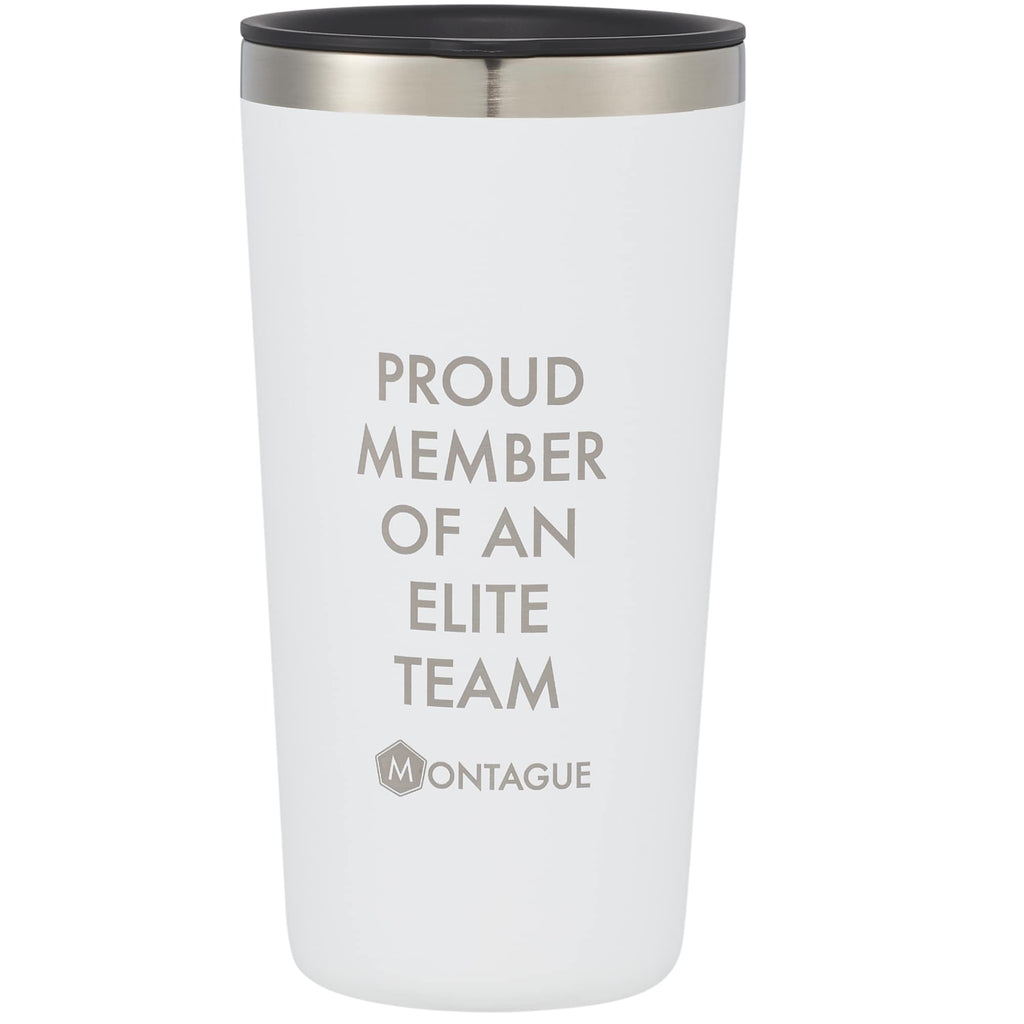 Hydro Flask All Around Tumbler with Press-In Lid, 20 oz Laser Engraving - White - Front