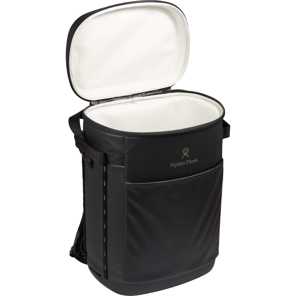 Hydro Flask Carryout Backpack Cooler, 22 L Transfer - Black - Open