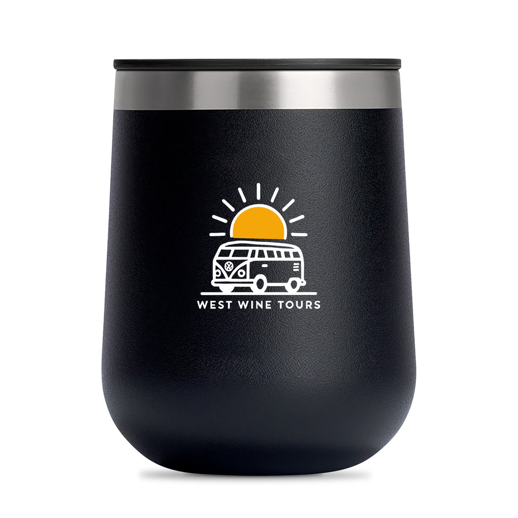 Hydro Flask Ceramic Lined Wine Tumbler, 10 oz Laser Engraving - Black - View 1
