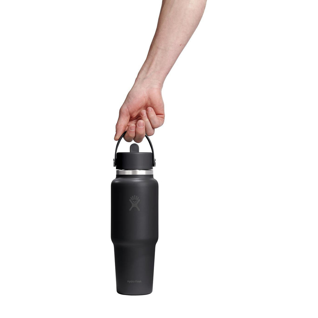 Hydro Flask Cupholder Friendly Straw Bottle, 32 oz Laser Engraving - Black - View 4