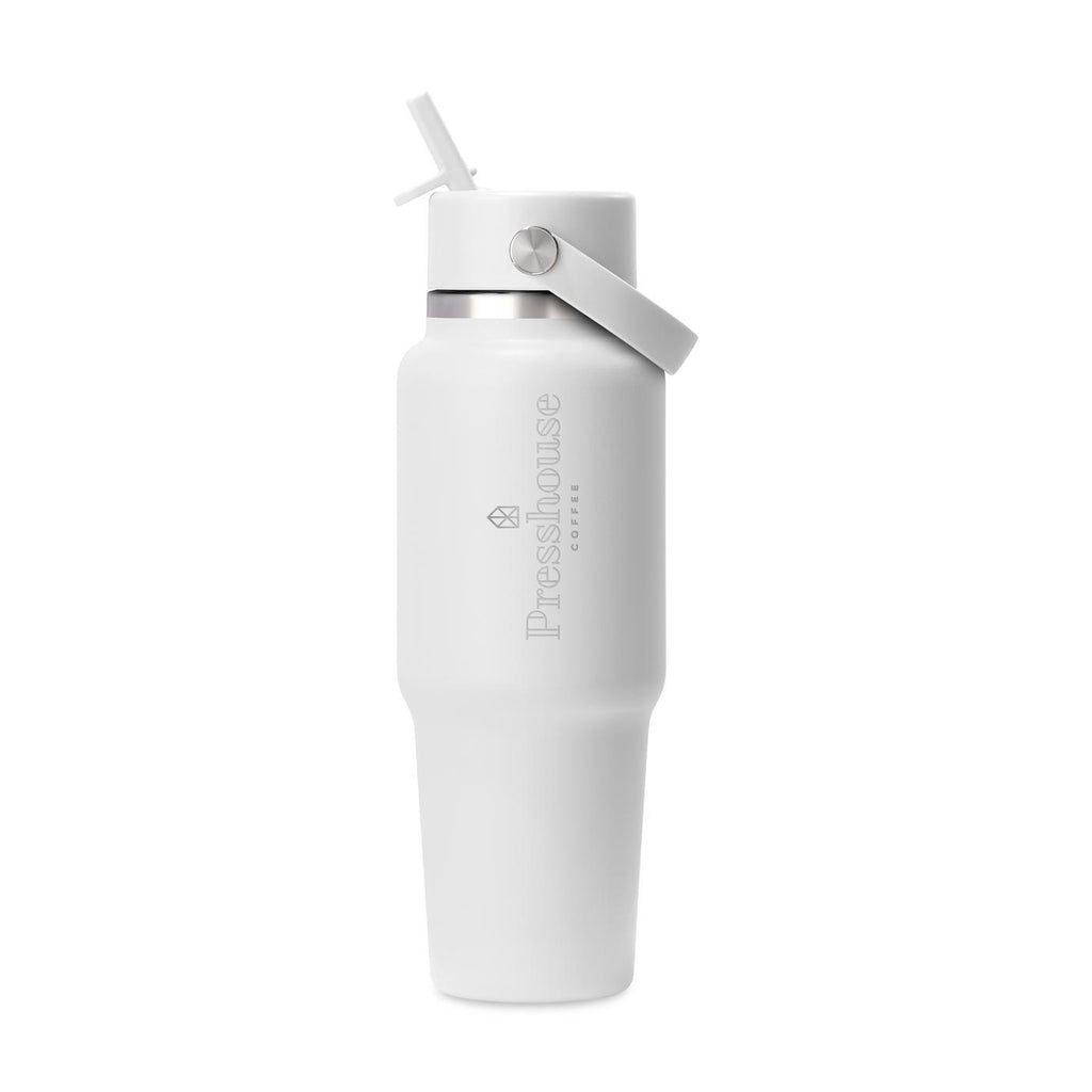 Hydro Flask Cupholder Friendly Straw Bottle, 32 oz Laser Engraving - White - View 1