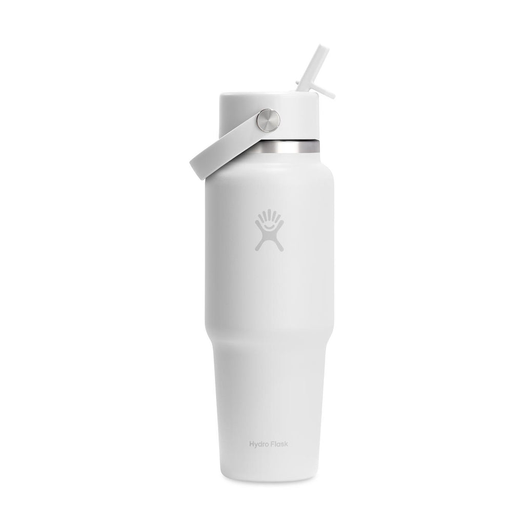 Hydro Flask Cupholder Friendly Straw Bottle, 32 oz Laser Engraving - White - View 2