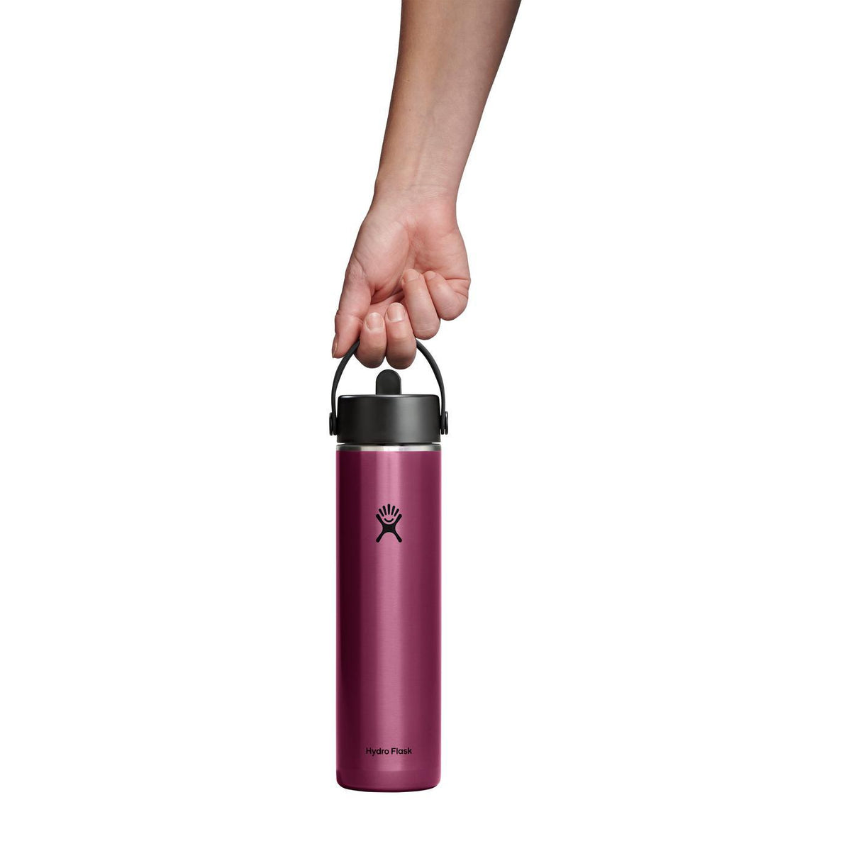 Hydro Flask Lightweight Straw Cap Bottle, 24 oz Laser Engraving - Garnet Red - View 4