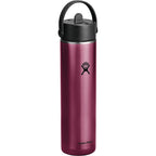 Hydro Flask Lightweight Wide Mouth Bottle with Flex Straw, 24 oz Full Color - Garnet Red - Right Angle