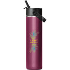 Hydro Flask Lightweight Wide Mouth Bottle with Flex Straw, 24 oz Laser Engraving - Garnet Red - Front