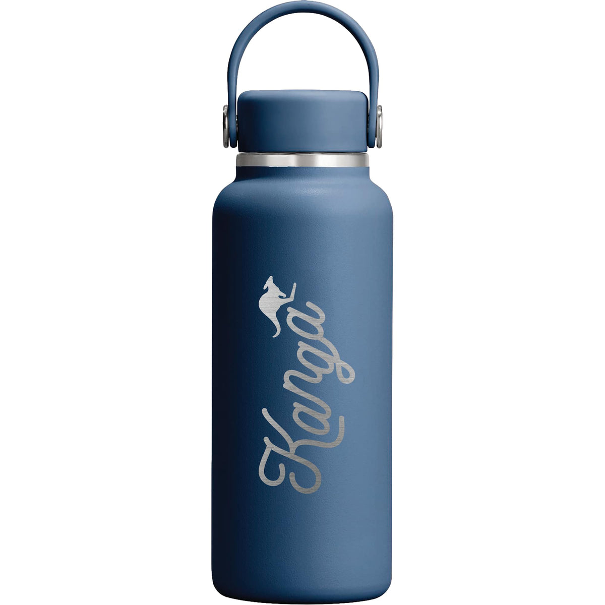 Hydro Flask Micro Hydro Mini Bottle with FlexClip, 13.5 oz Laser Engraving - Harbor Blue - Front