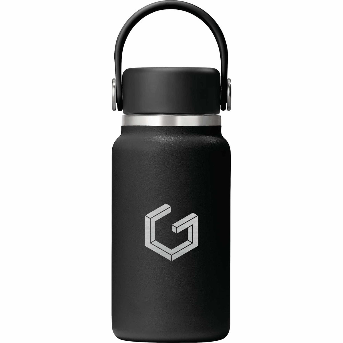 Hydro Flask Micro Hydro Mini Bottle with FlexClip, 6.7 oz - Black - Front