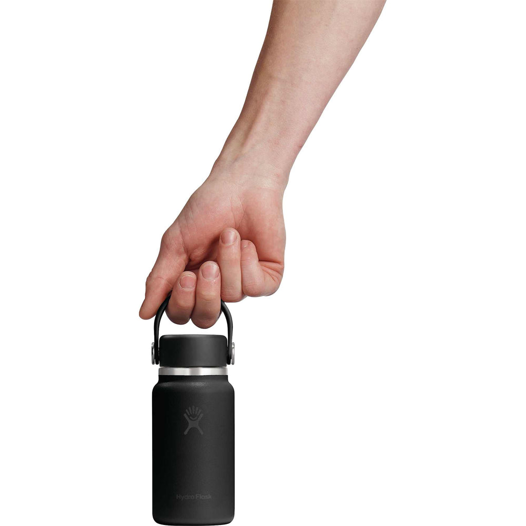 Hydro Flask Micro Hydro Mini Bottle with FlexClip, 6.7 oz Laser Engraving - Black - Back 3