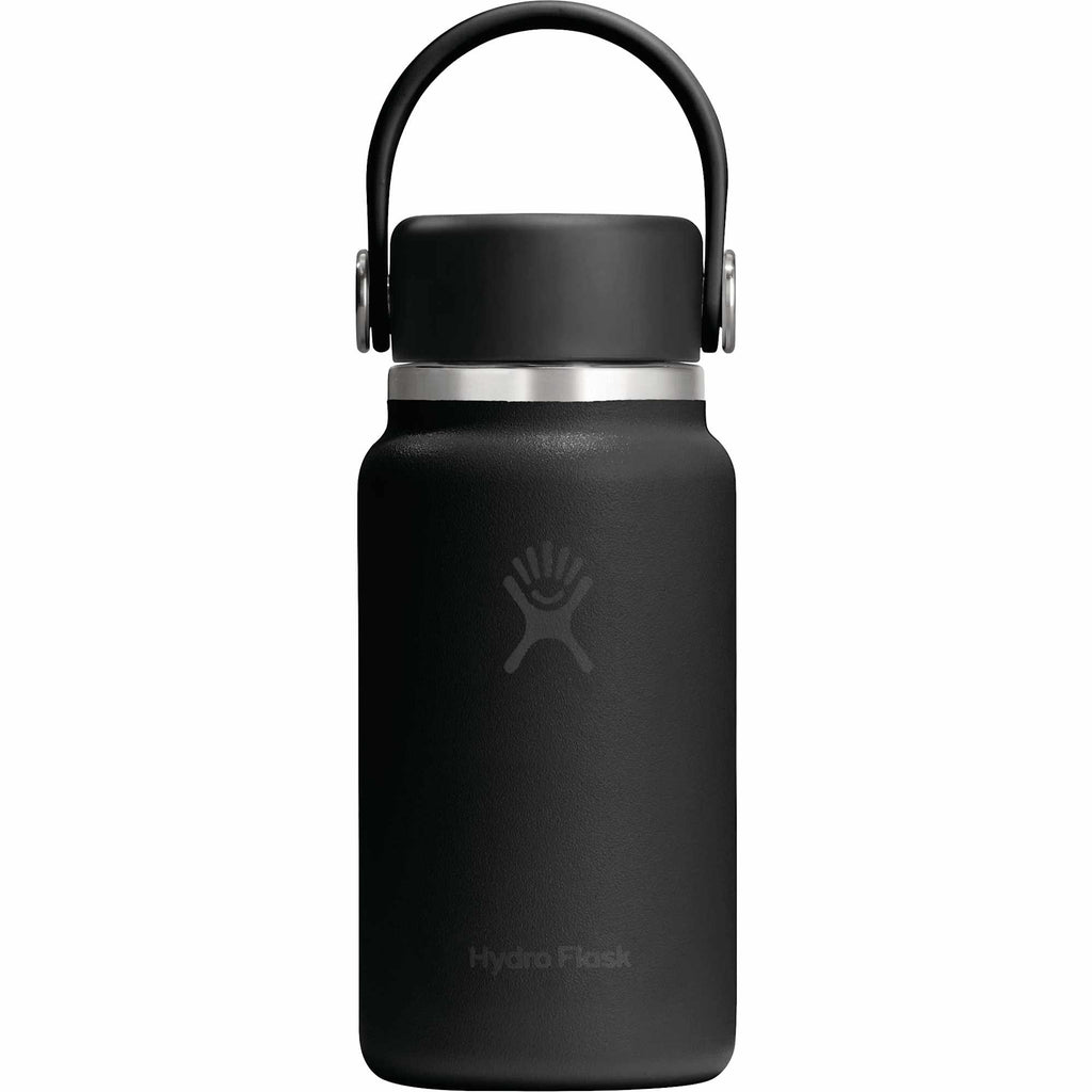 Hydro Flask Micro Hydro Mini Bottle with FlexClip, 6.7 oz Laser Engraving - Black - Back