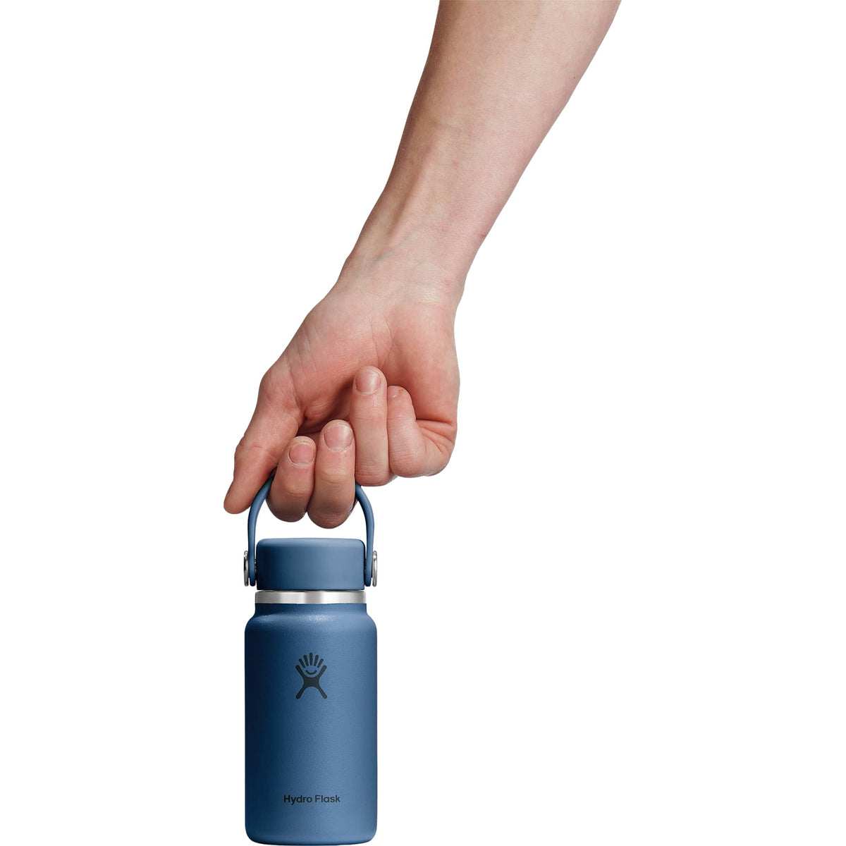 Hydro Flask Micro Hydro Mini Bottle with FlexClip, 6.7 oz Laser Engraving - Harbor Blue - Back Scale