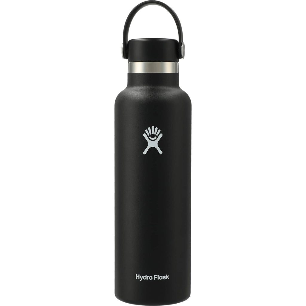 Hydro Flask Standard Mouth Bottle with Flex Cap, 21 oz Full Color - Black - Back