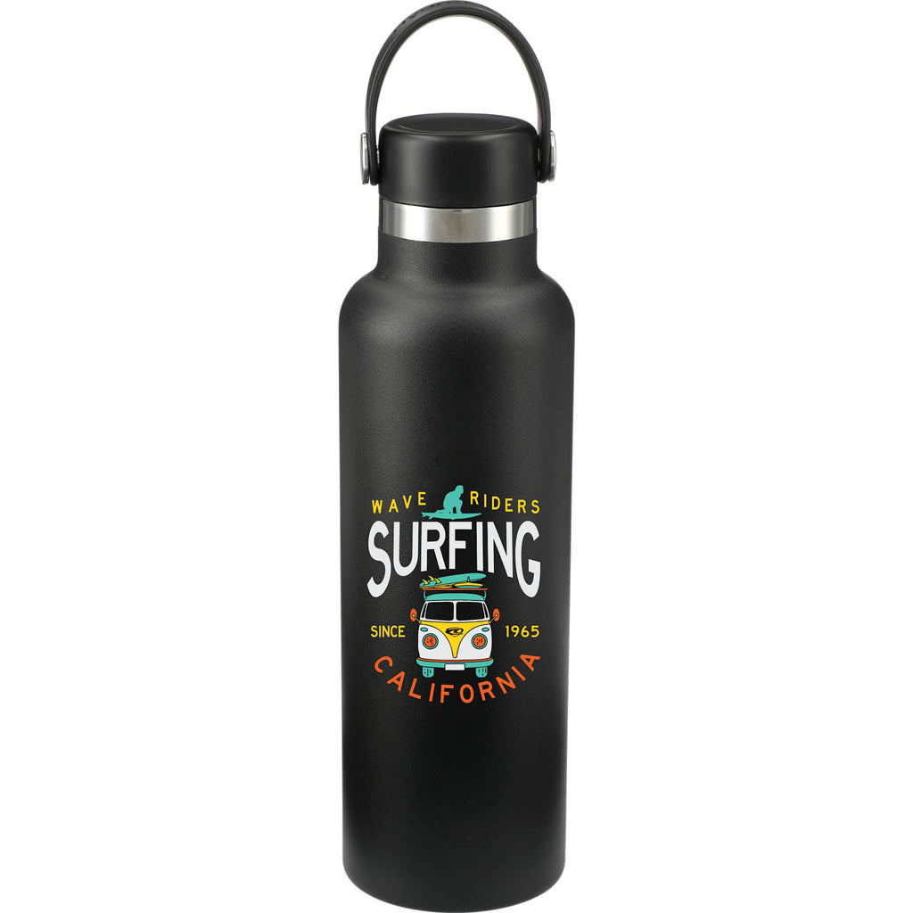 Hydro Flask Standard Mouth Bottle with Flex Cap, 21 oz Full Color - Black - Front 2