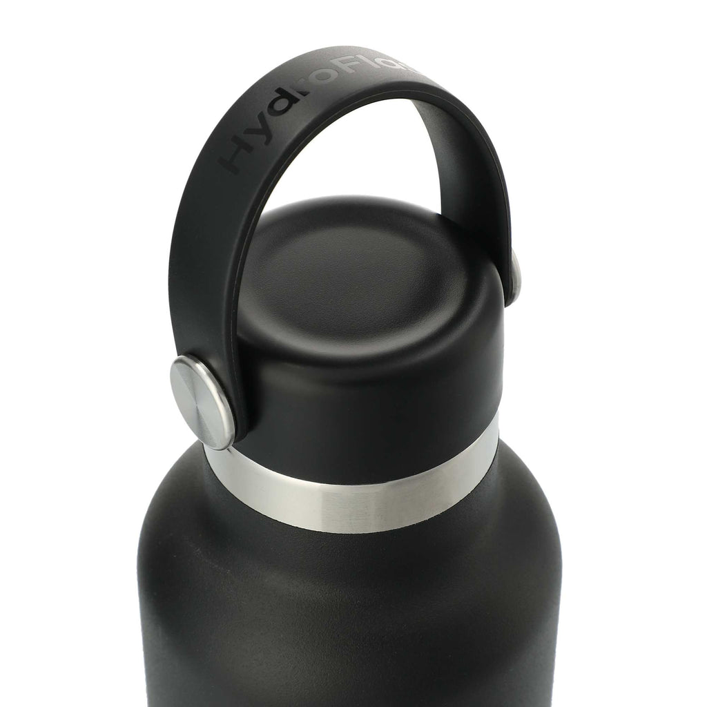 Hydro Flask Standard Mouth Bottle with Flex Cap, 21 oz Full Color - Black - Right Angle