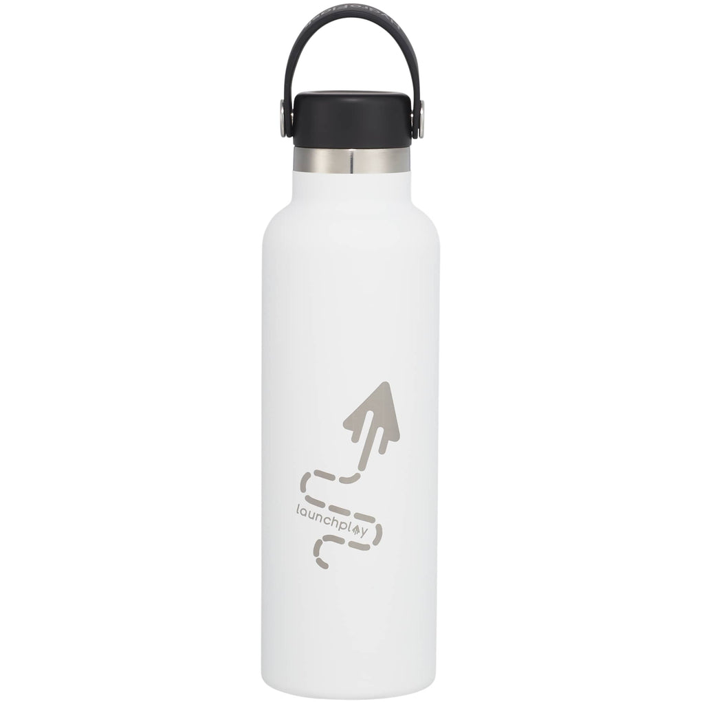 Hydro Flask Standard Mouth Bottle with Flex Cap, 21 oz Full Color - White - Front