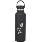 Hydro Flask Standard Mouth Bottle with Flex Cap, 21 oz Laser Engraving - Black - Front