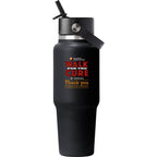 Hydro Flask Travel Bottle with Flex Straw Cap, 32 oz - Black - Front