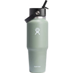 Hydro Flask Travel Bottle with Flex Straw Cap, 32 oz Full Color - Agave - Back