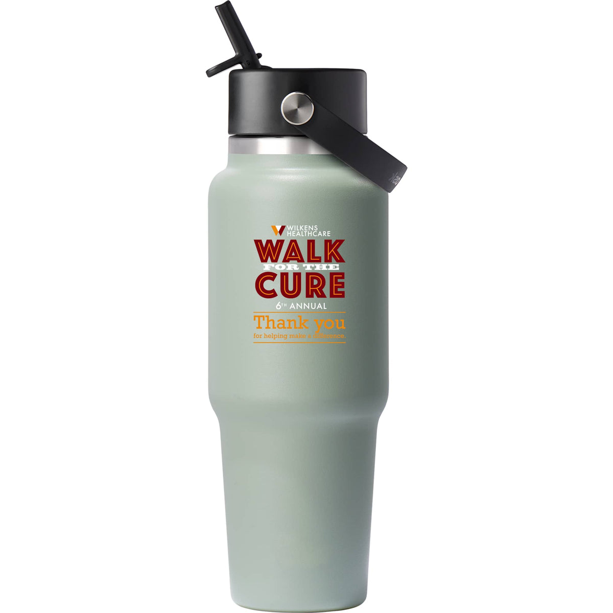 Hydro Flask Travel Bottle with Flex Straw Cap, 32 oz Full Color - Agave - Front