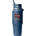 Hydro Flask Travel Bottle with Flex Straw Cap, 32 oz Full Color - Harbor Blue - Front