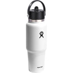 Hydro Flask Travel Bottle with Flex Straw Cap, 32 oz Full Color - White - Right Angle