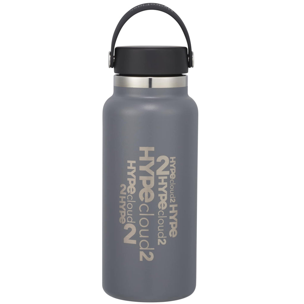 Hydro Flask Wide Mouth Bottle with Flex Cap, 32 oz Laser Engraving - Stone - Front