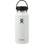 Hydro Flask Wide Mouth Bottle with Flex Cap, 32 oz Laser Engraving - White - Back 2