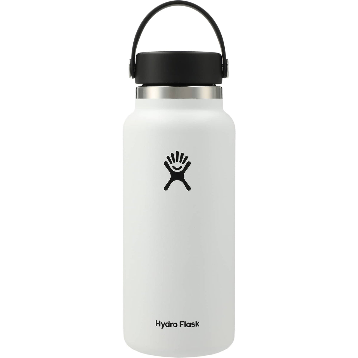 Hydro Flask Wide Mouth Bottle with Flex Cap, 32 oz Laser Engraving - White - Back 2