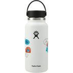 Hydro Flask Wide Mouth Bottle with Flex Cap, 32 oz Laser Engraving - White - Back