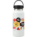 Hydro Flask Wide Mouth Bottle with Flex Cap, 32 oz Laser Engraving - White - Front 2