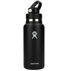 Hydro Flask Wide Mouth Bottle with Flex Chug Cap, 32 oz - Black - Back 2
