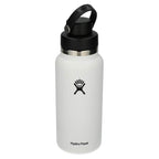 Hydro Flask Wide Mouth Bottle with Flex Chug Cap, 32 oz - White - Back