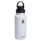 Hydro Flask Wide Mouth Bottle with Flex Chug Cap, 32 oz - White - Right Angle