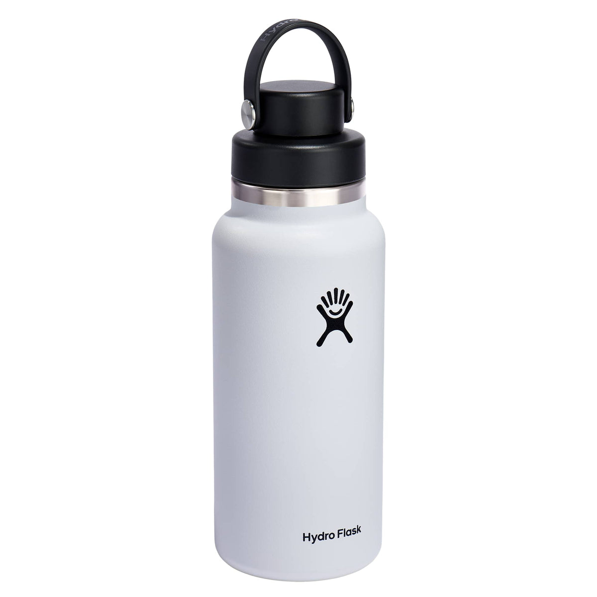 Hydro Flask Wide Mouth Bottle with Flex Chug Cap, 32 oz - White - Right Angle