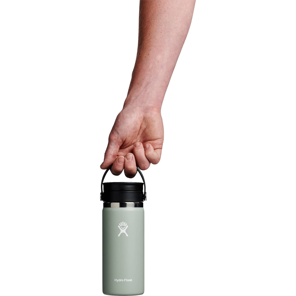 Hydro Flask Wide Mouth Bottle with Flex Sip Lid, 16 oz Laser Engraving - Agave - Back Holding