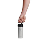 Hydro Flask Wide Mouth Bottle with Flex Sip Lid, 16 oz Laser Engraving - Birch - Back Holding