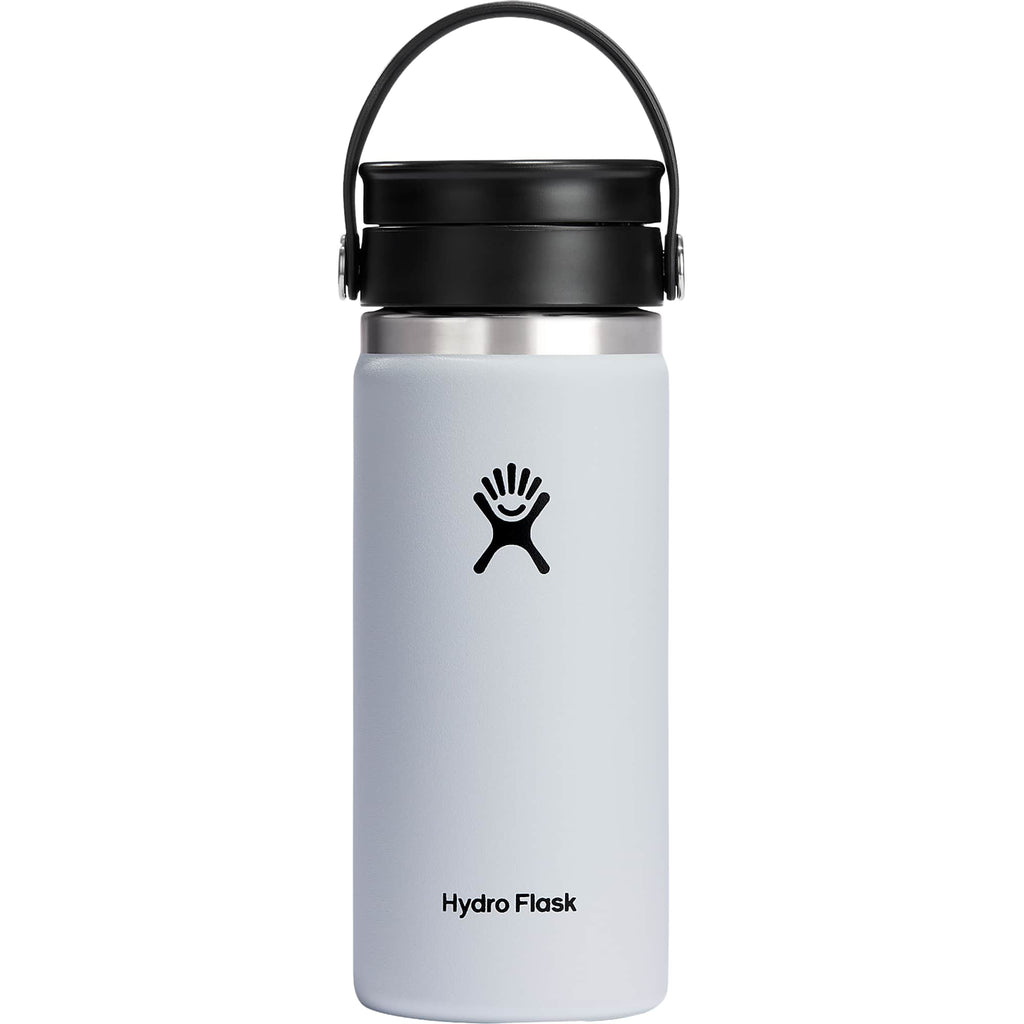 Hydro Flask Wide Mouth Bottle with Flex Sip Lid, 16 oz Laser Engraving - White - Back