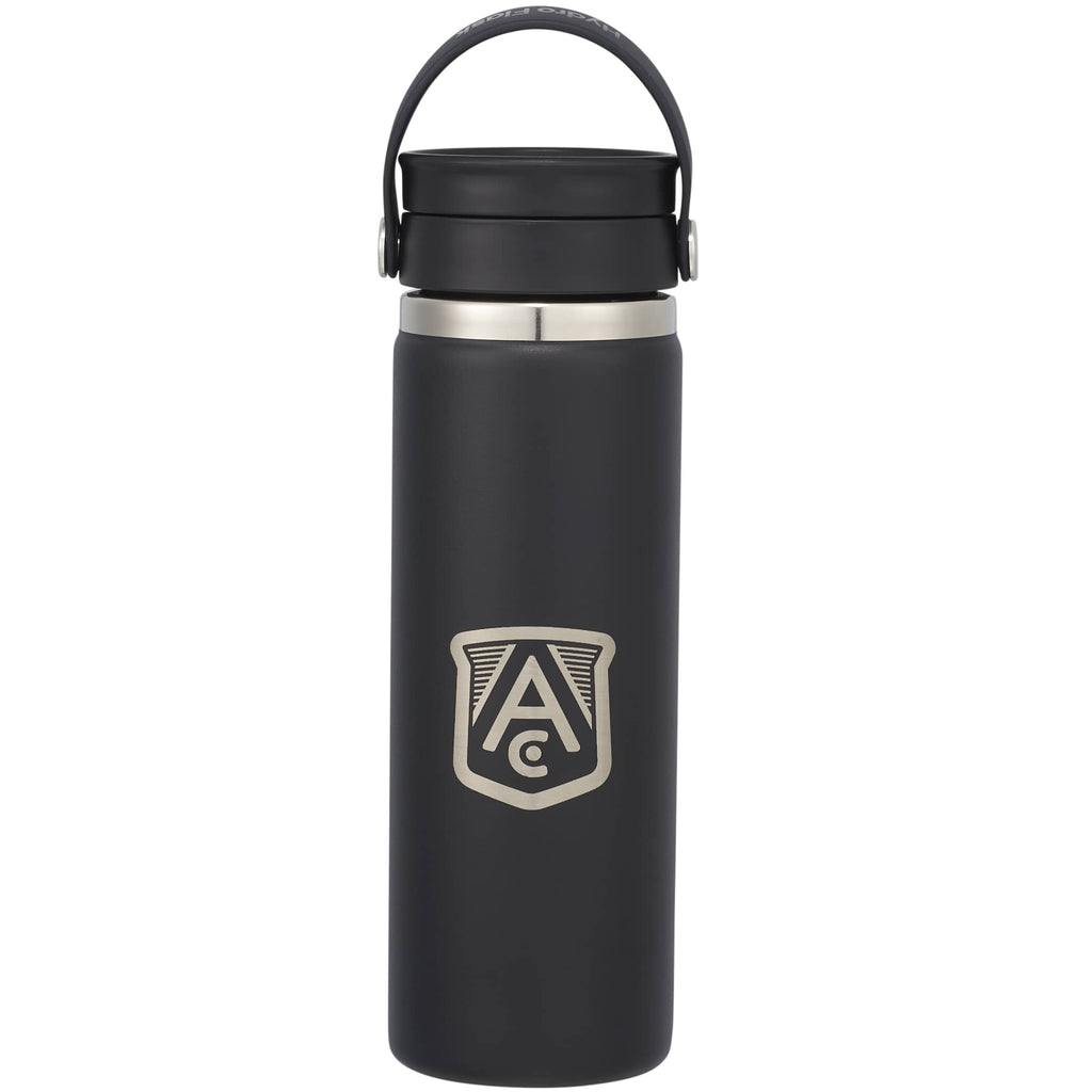 Hydro Flask Wide Mouth Bottle with Flex Sip Lid, 20 oz Full Color - Black - Front